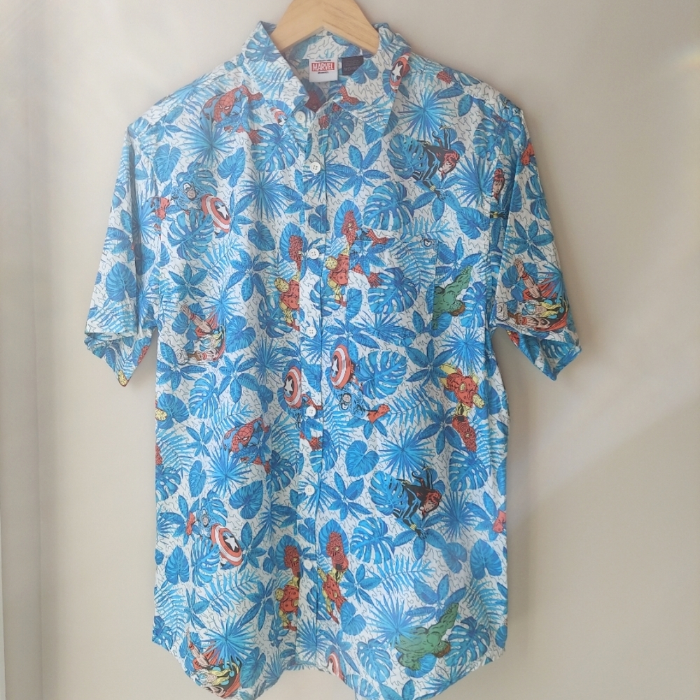 Blue Marvel Superhero Hawaiian T-Shirt